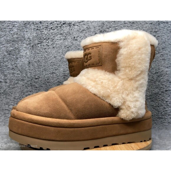 New Platform UGG Classic Chillapeak Boot Women's Chestnut 1144046 Size US 7 UK 5 - Picture 4 of 8